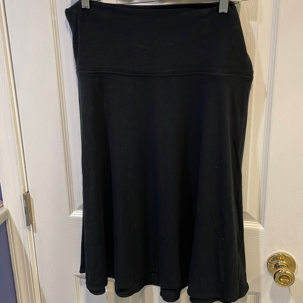 Black knit roll top maternity skirt